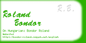 roland bondor business card